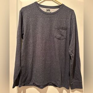 Lee Men's Medium Heathered Grey Long Sleeve Pocketed Tee NWOT